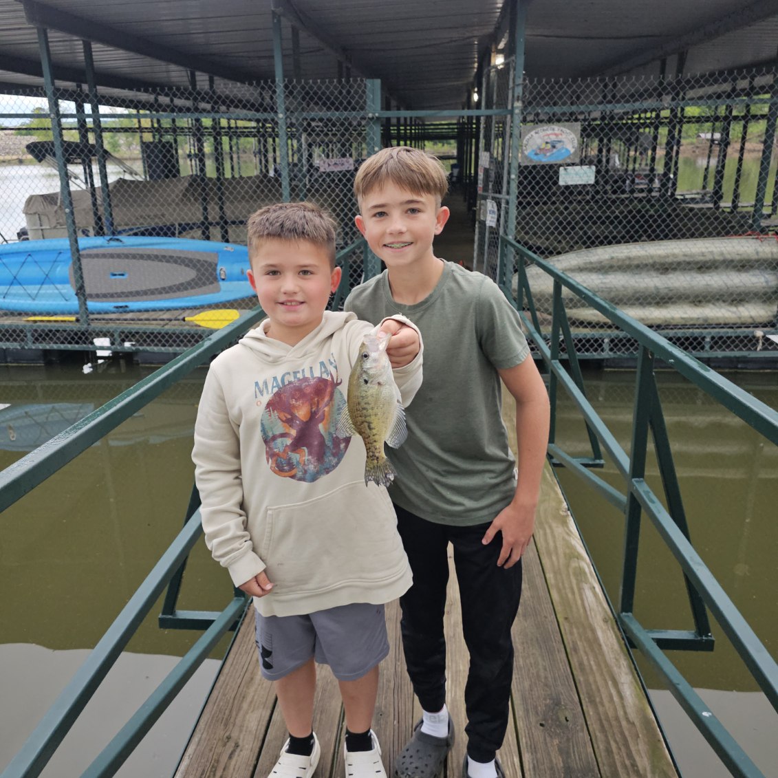 Family fishing on the lake